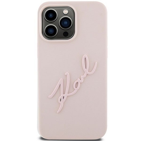 ovitek karl lagerfeld apple iphone 15 pro pink karl script 3
