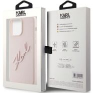 ovitek karl lagerfeld apple iphone 15 pro pink karl script 7