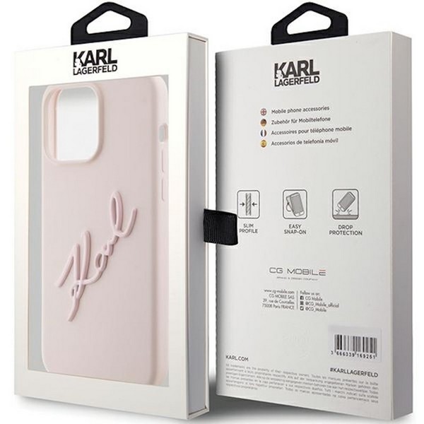 ovitek karl lagerfeld apple iphone 15 pro pink karl script 7