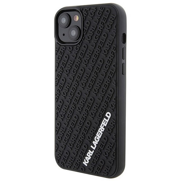 Ovitek Karl Lagerfeld za iPhone 15 Pro - Black 3D Rubber Multi Logo 2 ovitek karl lagerfeld apple iphone 15 pro rubber multi logo 2 1