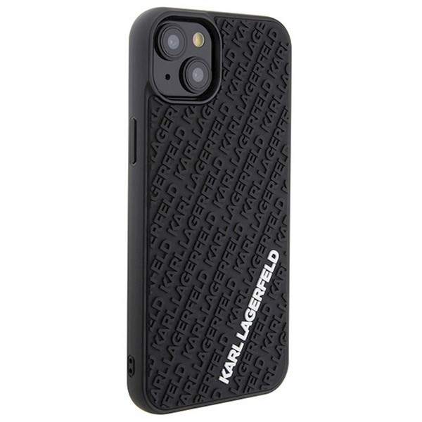 Ovitek Karl Lagerfeld za iPhone 15 Pro - Black 3D Rubber Multi Logo 4 ovitek karl lagerfeld apple iphone 15 pro rubber multi logo 7