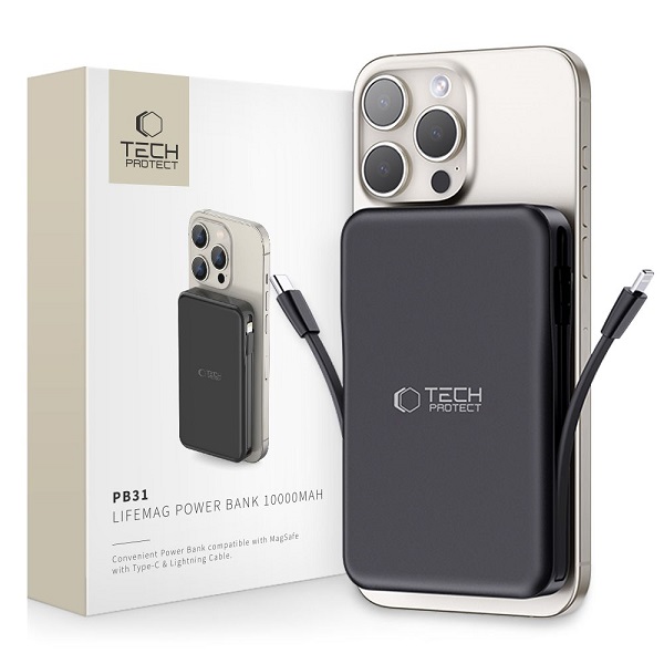 Power Bank Tech-Protect PB31 LifeMag 10.000 mAh z MagSafe, PD 3.0 1 Power Bank Tech-Protect PB31 LifeMag 10.000 mAh z MagSafe PD 3.0