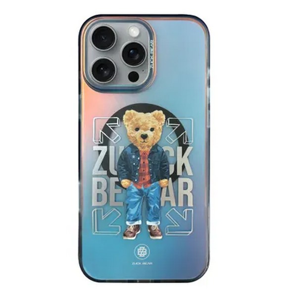 Zuck Bear ovitek za iPhone 16 Pro Max - California Cool Mag 1 Zuck Bear ovitek za iPhone 16 Pro Max – pogled od blizu, California Cool Mag dizajn