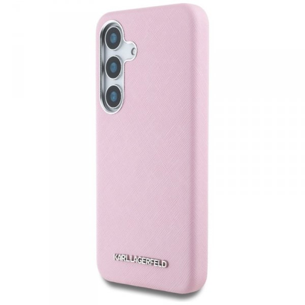 Ovitek Karl Lagerfeld za Samsung S25+ – Saffiano Full Wrapped Elongated Metal Logo MagSafe 2 Ovitek Karl Lagerfeld za Samsung S25+, funkcionalnost in edinstveni slog.