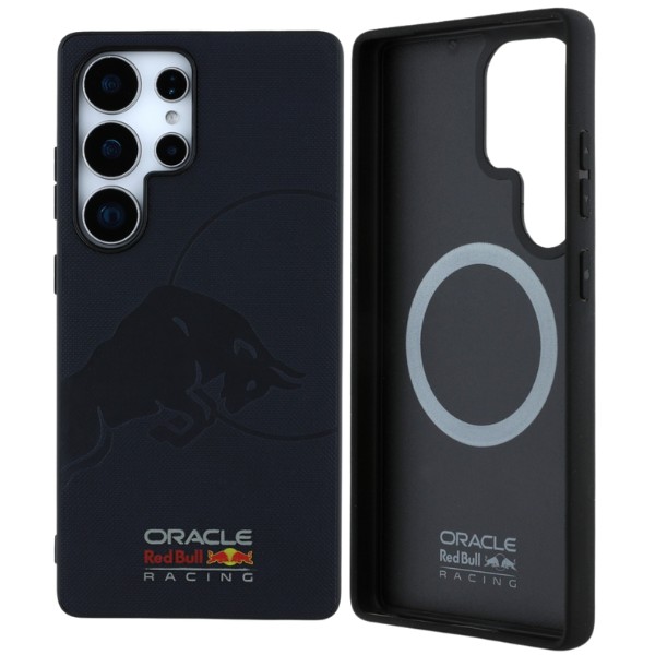Red Bull usnjen ovitek Bull MagSafe z mrežastim vtisom za Samsung Galaxy S25 Ultra
