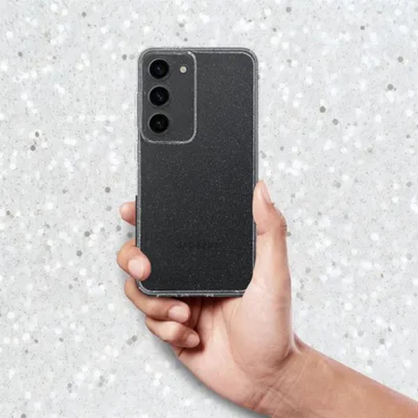Prozoren ovitek z bleščicami za Samsung Galaxy A36 – Blink Glitter 3 Ovitek z bleščicami na Samsung Galaxy A36 – združljiv z brezžičnim polnjenjem