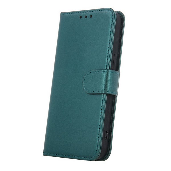 Preklopna torbica za Samsung A26 5G - zelena 1 temno zelena preklopna torbica za Samsung A26 5G z magnetnim zapiranjem