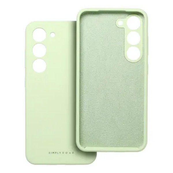 Zelen ovitek za Samsung Galaxy A56 Roar Cloud Skin – Light Green 4 Bližnji posnetek teksture silikonskega ovitka Roar Cloud Skin za Samsung Galaxy A56, ki poudarja mehko in prijetno površino.