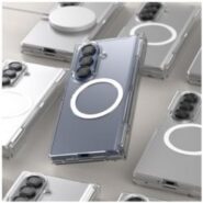 Araree Nukin MagSafe ovitek za Samsung Galaxy Z Fold 7 – prozoren, z magnetnim obročem.