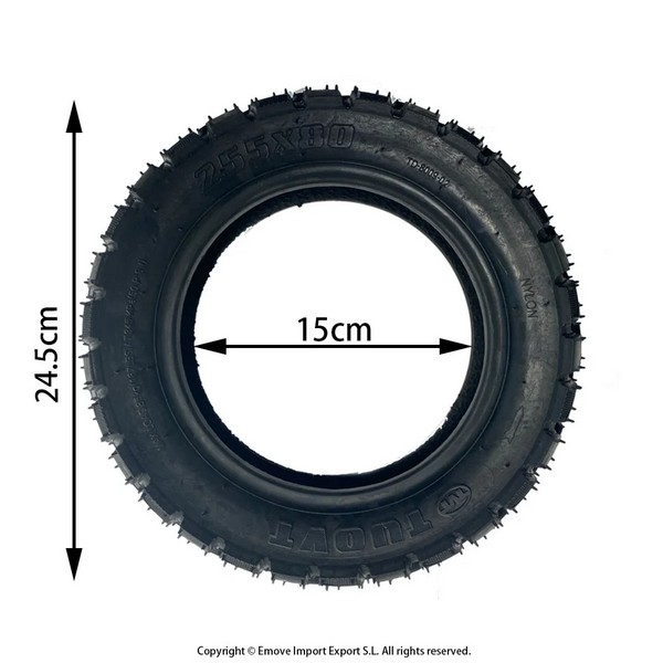 Tubeless OFFROAD guma 10x3 (255x80) TUOVT za električne skiroje KuKirin, Joyor 3 offroad guma skiro 80/65-6 joyor, kaabo