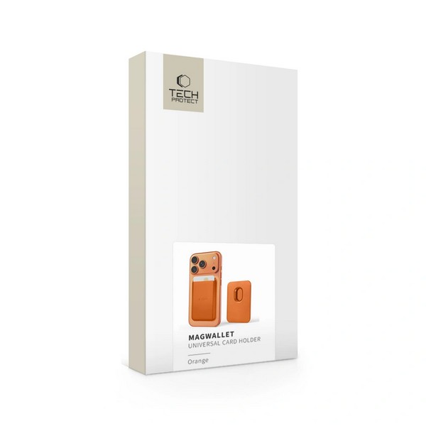 oranžna magnetna kartična denarnica - embalaža