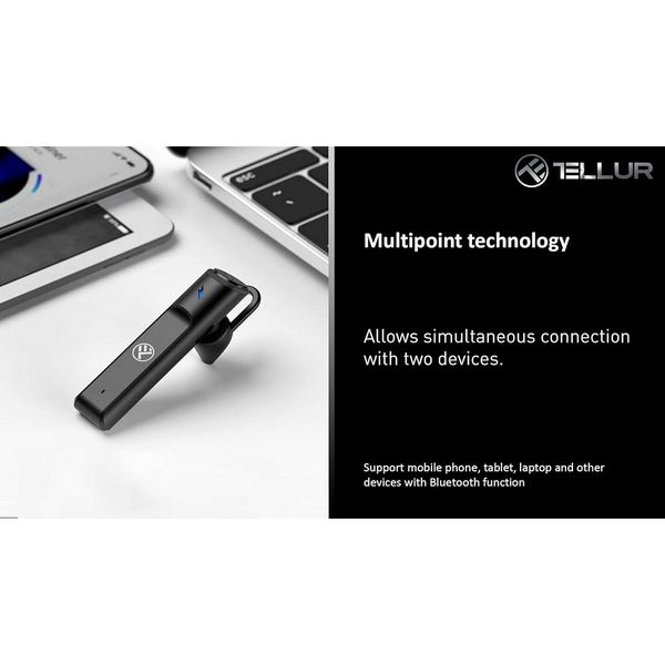 Tellur Vox 40 mono Bluetooth slušalka – za klice, delo in šport 4 Bluetooth slušalka za vožnjo in šport – Tellur Vox 40