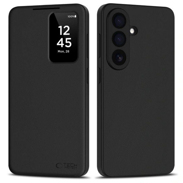 Tech-Protect Smart preklopna torbica za Samsung Galaxy S26 – črna mat barva
