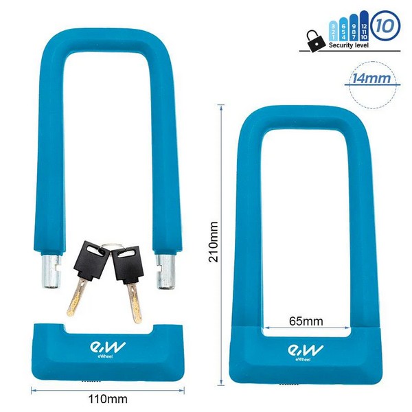 U-Lock ključavnica za skiro EWLK023 modra (jeklena zaščita)