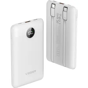 Powerbank Veger C11 W1170 10.000 mAh 22,5W PD QC3.0 z vgrajenima USB-C in Lightning kabloma – bel 4 Powerbank Veger C11